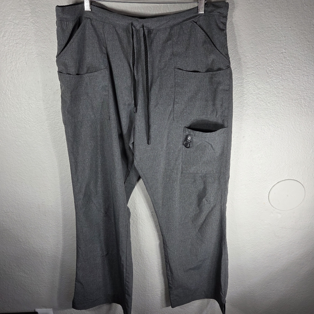 Lynx Scrub Pants Size Tall XL Steel Gray Drawstring Waist Womens Zipper Pocket